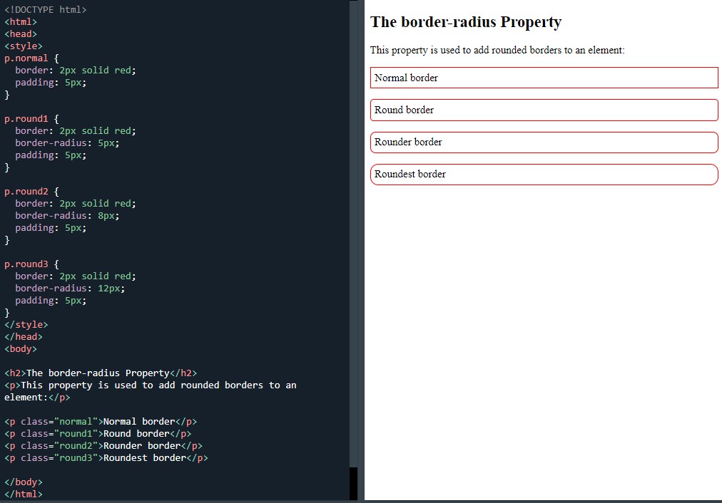 CSS border-radius